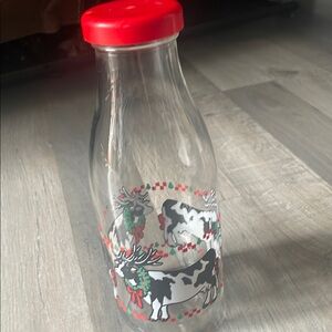 Vintage Le Parfait Cow Glass Milk Bottle